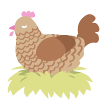 Crème brûlée, a beige and brown chicken with a lace pattern