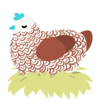 A white and russet chicken with a double-lace pattern