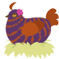 A overcast and russet chicken with a bar pattern