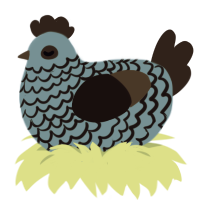 A brown and mist chicken with a lace pattern