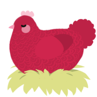 Spicy, a crimson chicken with a double-lace pattern