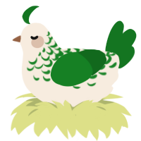 A cream and leaf chicken with a half-lace pattern