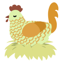 RadioactiveBanana, a apple and orange chicken with a lace pattern