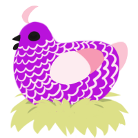 A amethyst and rose chicken with a lace pattern