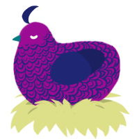 A plum and navy chicken with a double-lace pattern