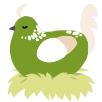 A chartreuse and cream chicken with a neck-speckle pattern