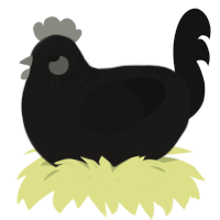 A sable and black chicken with a neck-speckle pattern