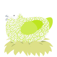 (unnamed), a white and lime chicken with a double-lace pattern