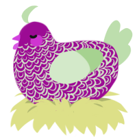 A plum and gluppy chicken with a double-lace pattern