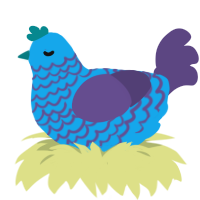 A sky and overcast chicken with a lace pattern
