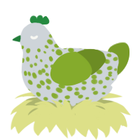 (unnamed), a mist and chartreuse chicken with a speckle pattern