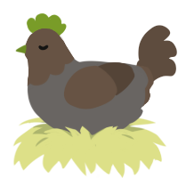 Marsh Yellow, a grey and bark chicken with a head pattern