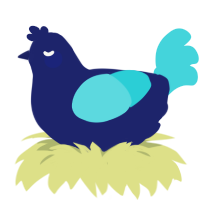 Manuela Dominguez, a navy and aqua chicken