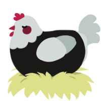 Checkmate, a sable and silver chicken with a head pattern