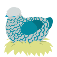 Mirage, a silver and sea chicken with a lace pattern