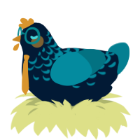 A tumblr and sea chicken with a half-lace pattern