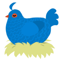 A sapphire chicken with a lace pattern