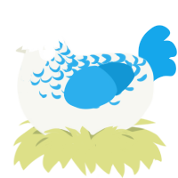 (unnamed), a white and sky chicken with a half-lace pattern