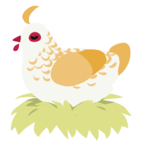 Mistea, a white and honey chicken with a half-lace pattern