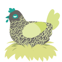 (unnamed), a grey and lemon chicken with a double-lace pattern