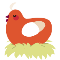 A vermilion and cream chicken