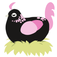 Ghostwalker, a sable and pink chicken with a neck-speckle pattern