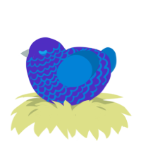 Blueberry Filling, a indigo and sapphire chicken with a lace pattern