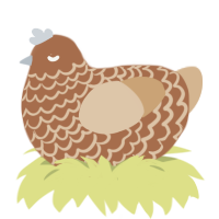 A brown and beige chicken with a lace pattern