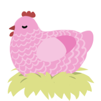 (unnamed), a pink chicken with a lace pattern
