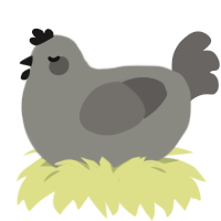 concrete block, a ash and grey chicken
