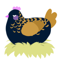 A tumblr and gold chicken with a half-lace pattern
