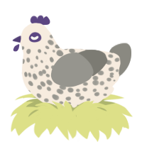 Pestilence, a cream and ash chicken with a speckle pattern