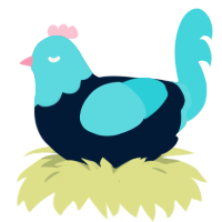 Zofae, a tumblr and aqua chicken with a head pattern