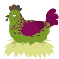 (unnamed), a chartreuse and wine chicken with a half-lace pattern
