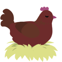 Old Boiler, a red and russet chicken with a neck-speckle pattern