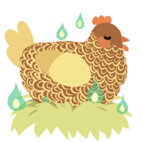 A russet and beige chicken with a double-lace pattern