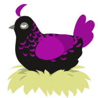 Pothica, a sable and plum chicken with a half-lace pattern