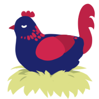 Red Wings, a navy and crimson chicken with a neck-speckle pattern