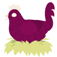 A wine chicken with a bar pattern