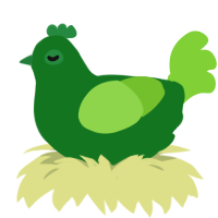A leaf and grass chicken