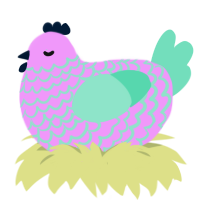 sweater weather, a lavender and mint chicken with a lace pattern