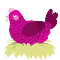 Pitaya, a fuchsia and wine chicken with a lace pattern