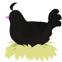 The Stubborn, a sable and black chicken with a neck-speckle pattern