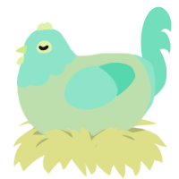 (unnamed), a gluppy and mint chicken with a head pattern