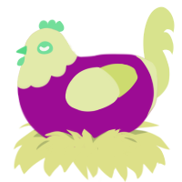(unnamed), a plum and lemon chicken with a head pattern