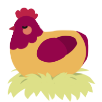 A honey and maroon chicken with a head pattern