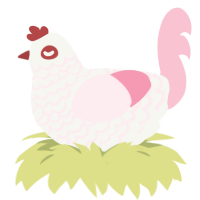 Cake, a white and rose chicken with a lace pattern