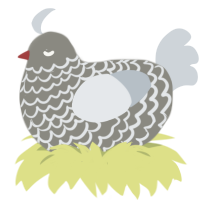 Whirlwind, a ash and mist chicken with a lace pattern
