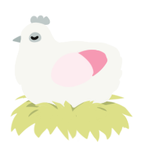 A white and rose chicken
