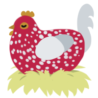 Mush room, a crimson and mist chicken with a speckle pattern